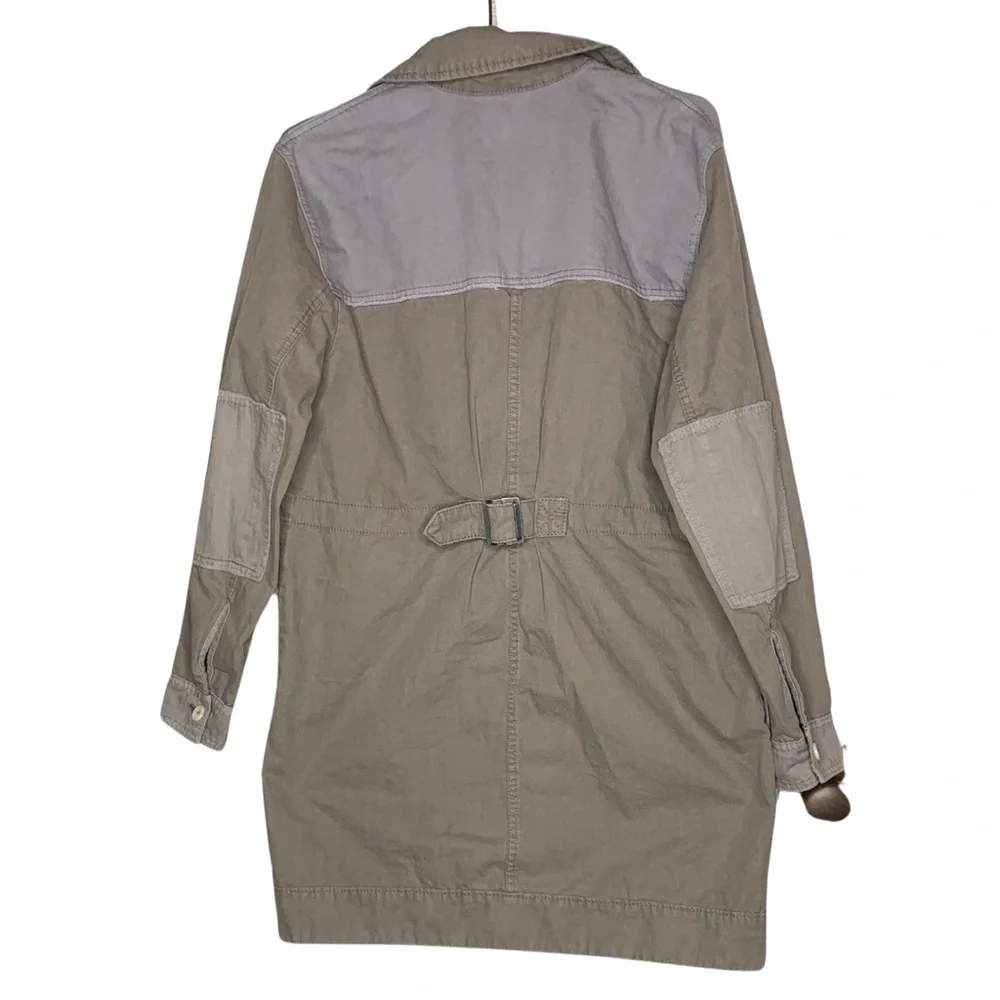 Free People Olive Green Patchwork Military Jacket - Picture 4 of 6